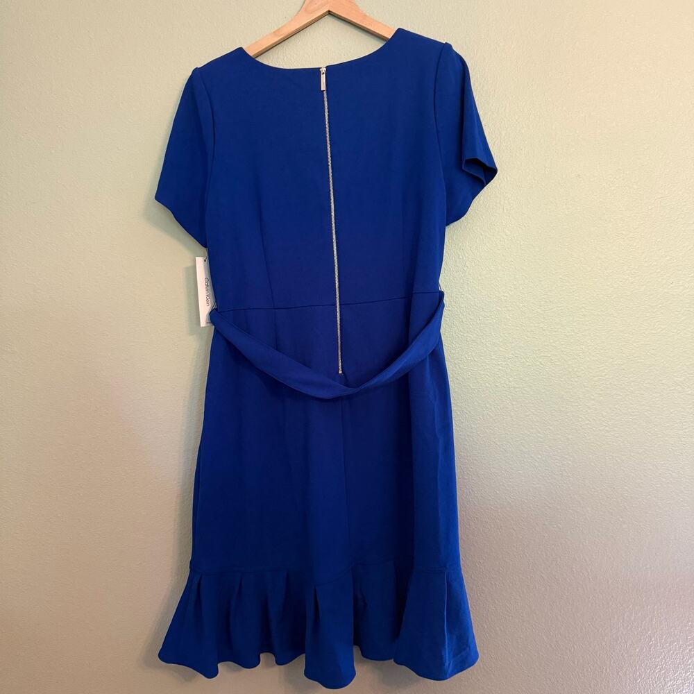 nwt new calvin klein short sleeve Ruffle-Hem Sheath Dress size 16W - Picture 3 of 5